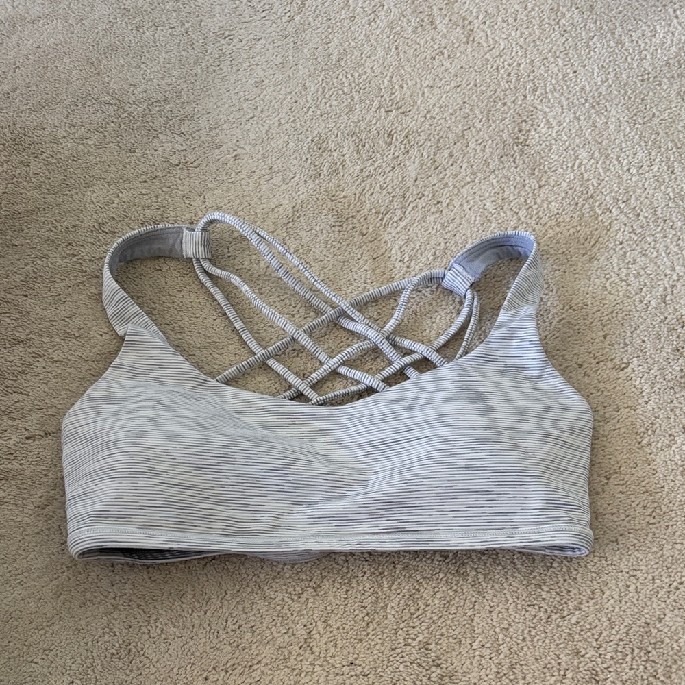 Lululemon Athletica Light Gray Strappy Sports Bra